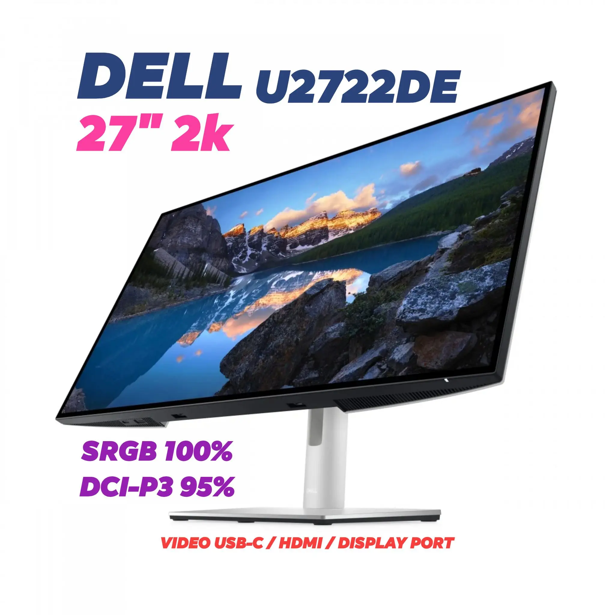 Dell U2722DE 27 inch 2K IPS 10-Bit USB-C KVM UltraSharp Monitor
